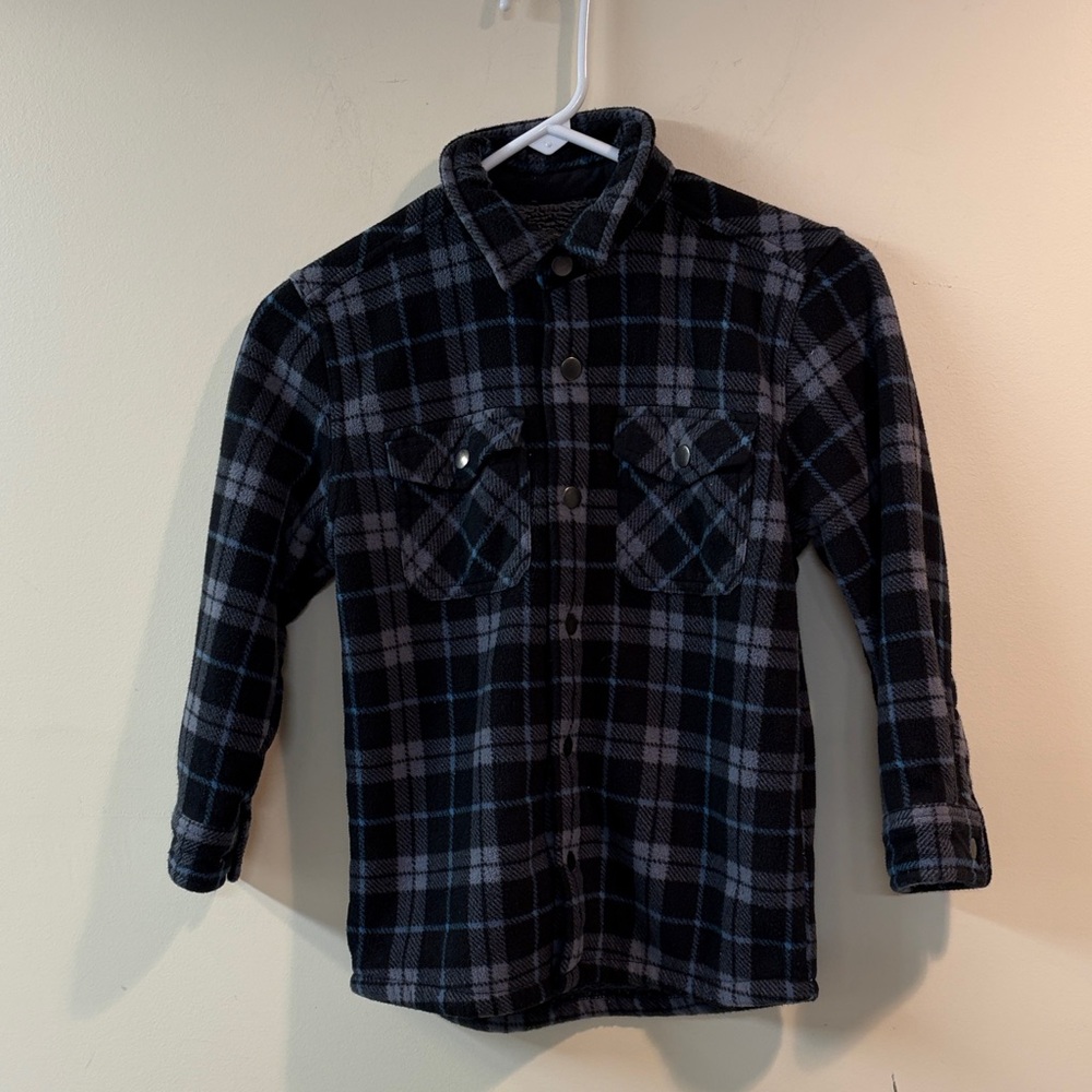 Plaid Black and Gray Kids Hoodie